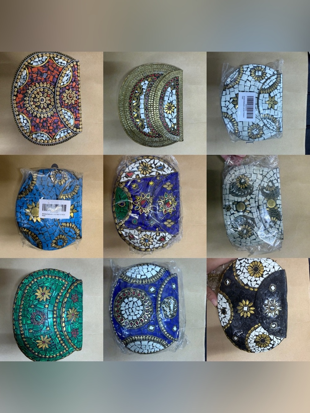 NWOT Handcrafted Mosaic Clutch Purse - Multicolor